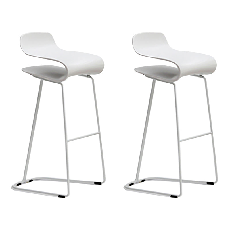 Nordic Stainless Steel Simple Barstool Low Back Indoor Tall Stool with Plastic Seat