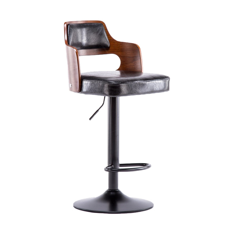 Nordic Style Leather Upholstered Barstool Adjustable Height Swivel single Bar Stool