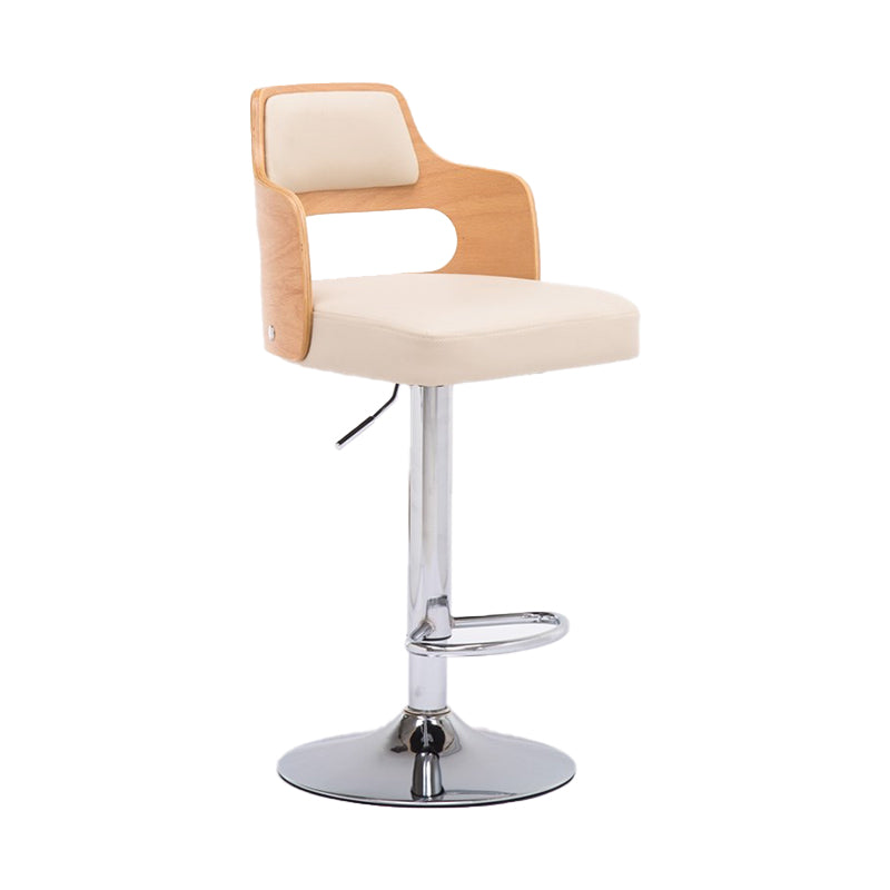 Nordic Style Leather Upholstered Barstool Adjustable Height Swivel single Bar Stool