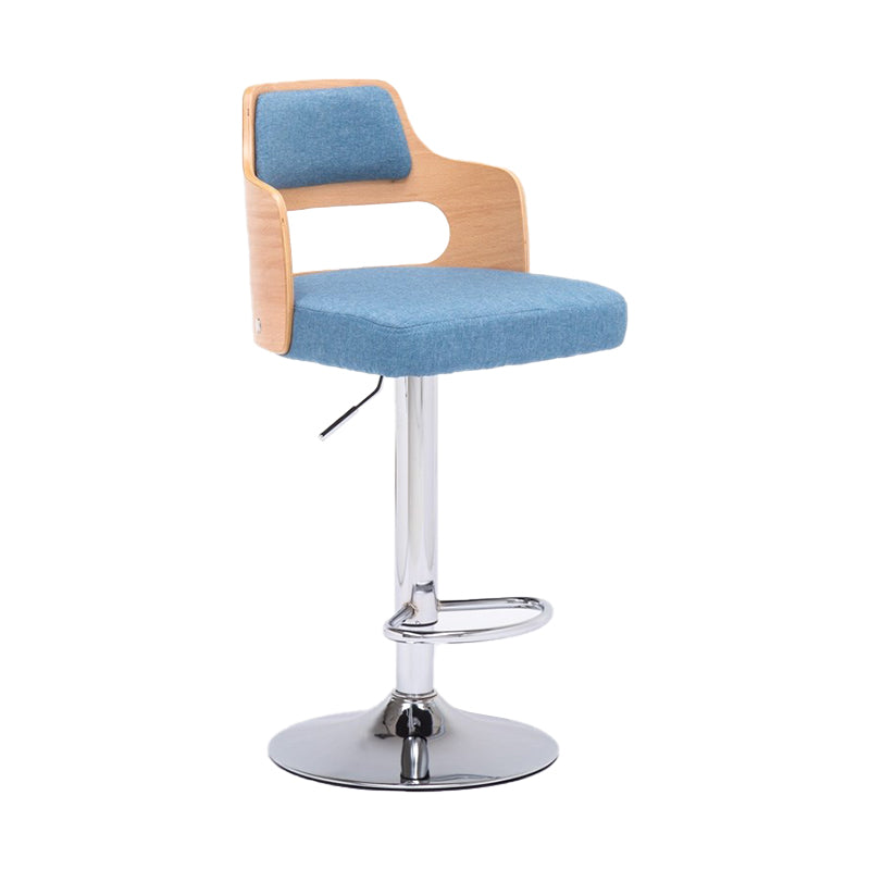 Nordic Style Leather Upholstered Barstool Adjustable Height Swivel single Bar Stool