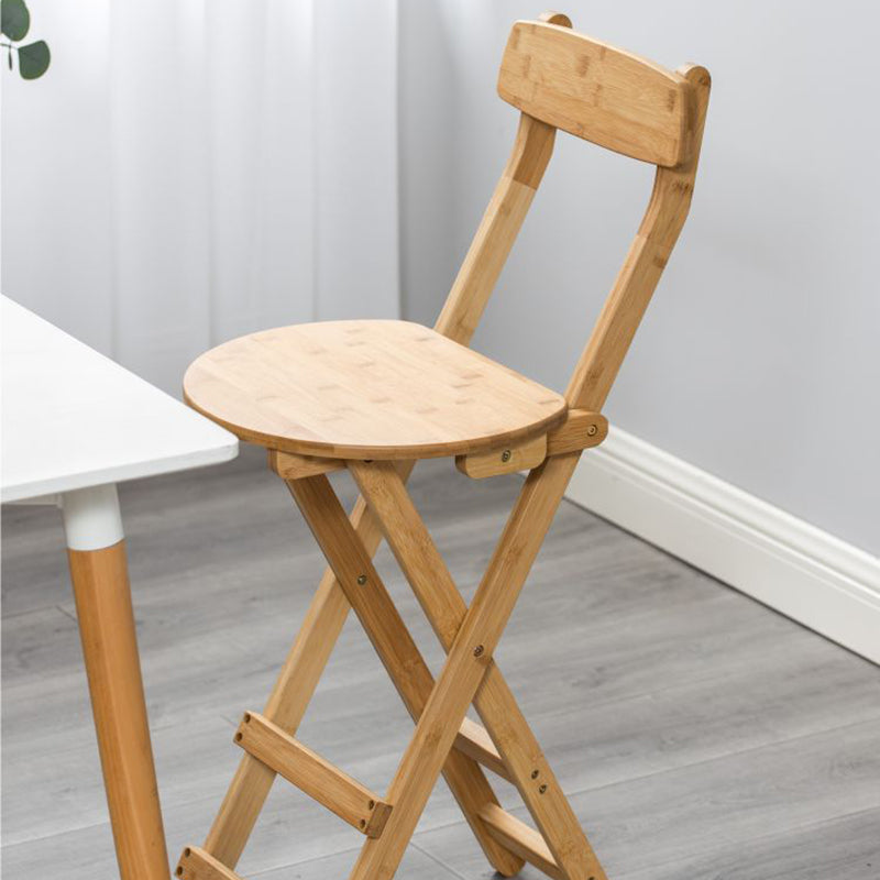 Indoor Simple Armless Wood Barstool Folding Single Counter Stool