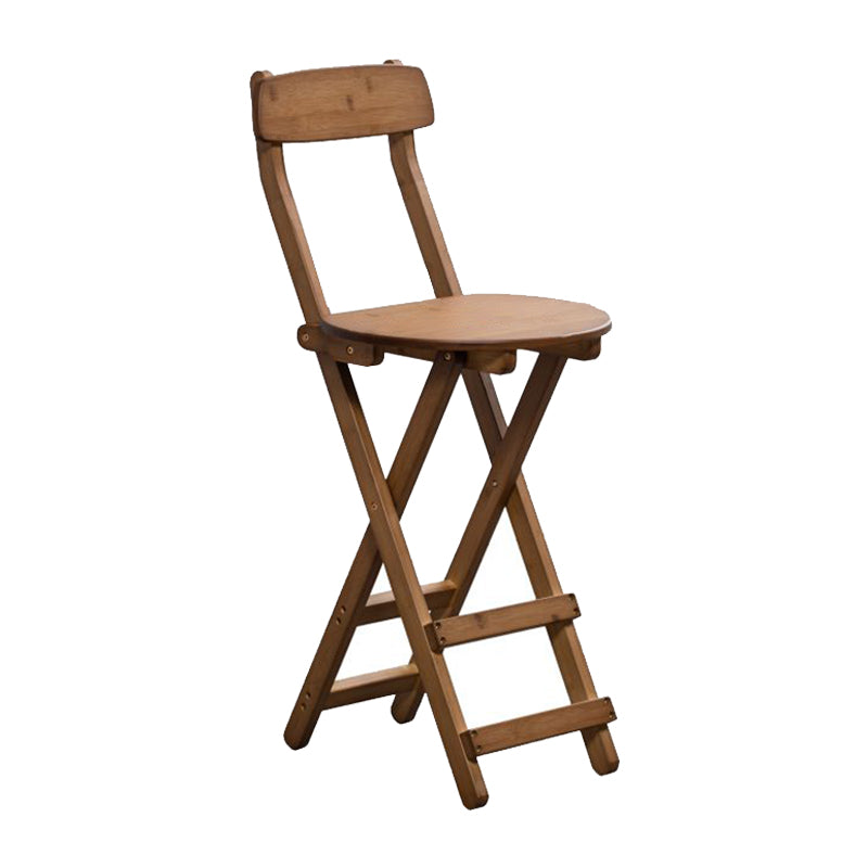 Indoor Simple Armless Wood Barstool Folding Single Counter Stool