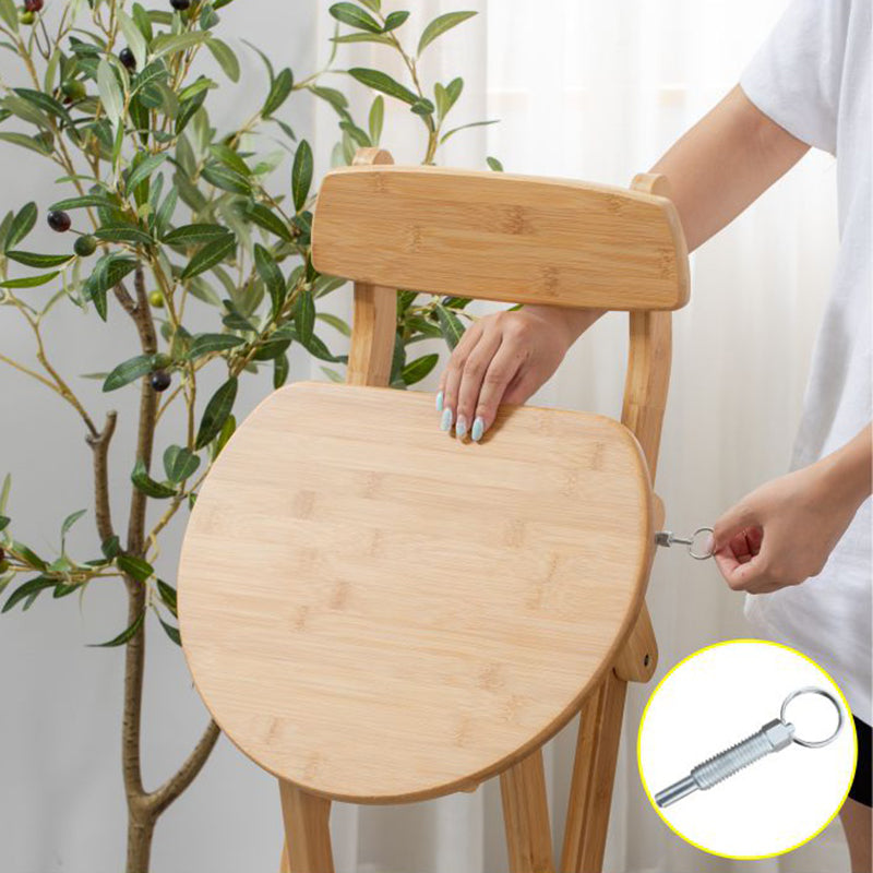 Indoor Simple Armless Wood Barstool Folding Single Counter Stool