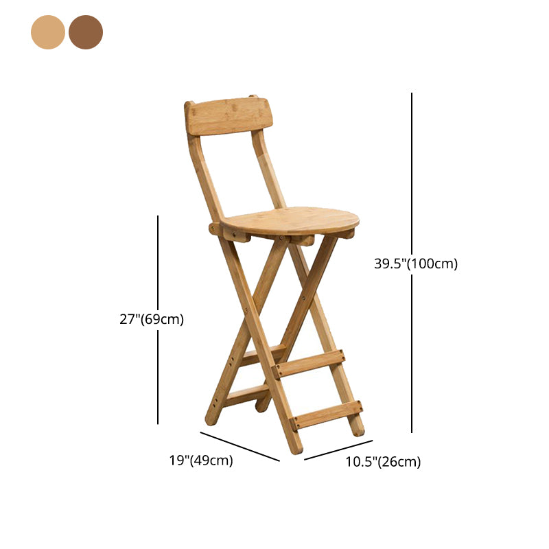 Indoor Simple Armless Wood Barstool Folding Single Counter Stool