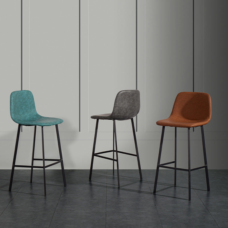 Metal Scandinavian Dining Room Armless Stool Low Back Bar Stool