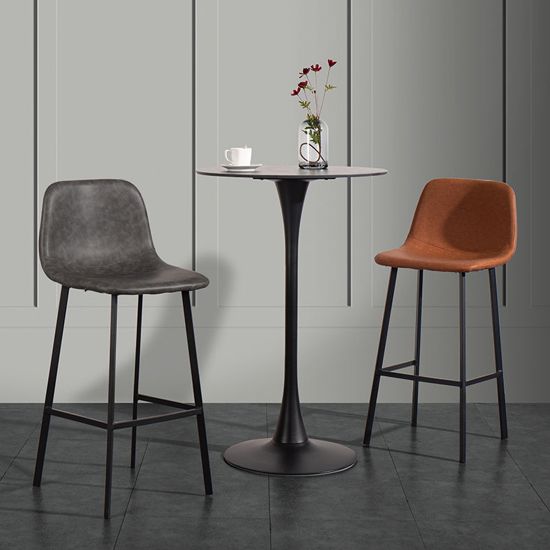 Metal Scandinavian Dining Room Armless Stool Low Back Bar Stool