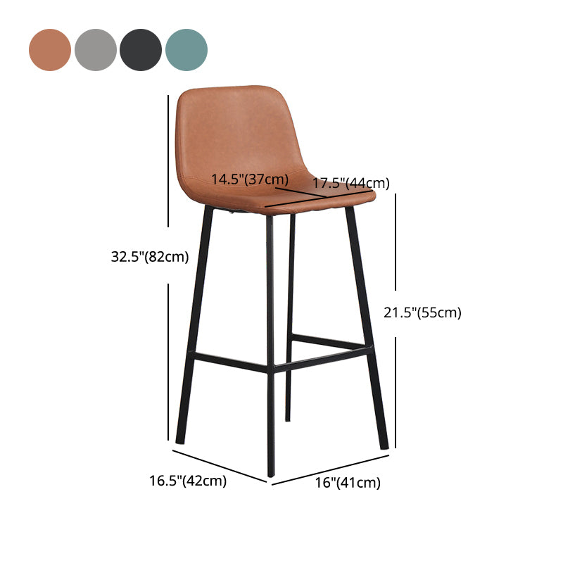 Metal Scandinavian Dining Room Armless Stool Low Back Bar Stool