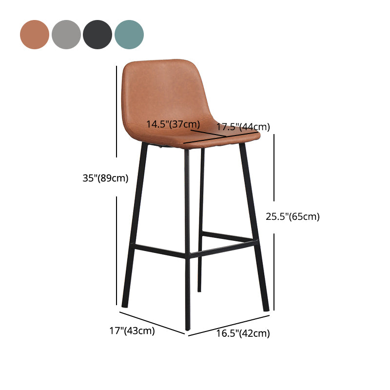 Metal Scandinavian Dining Room Armless Stool Low Back Bar Stool