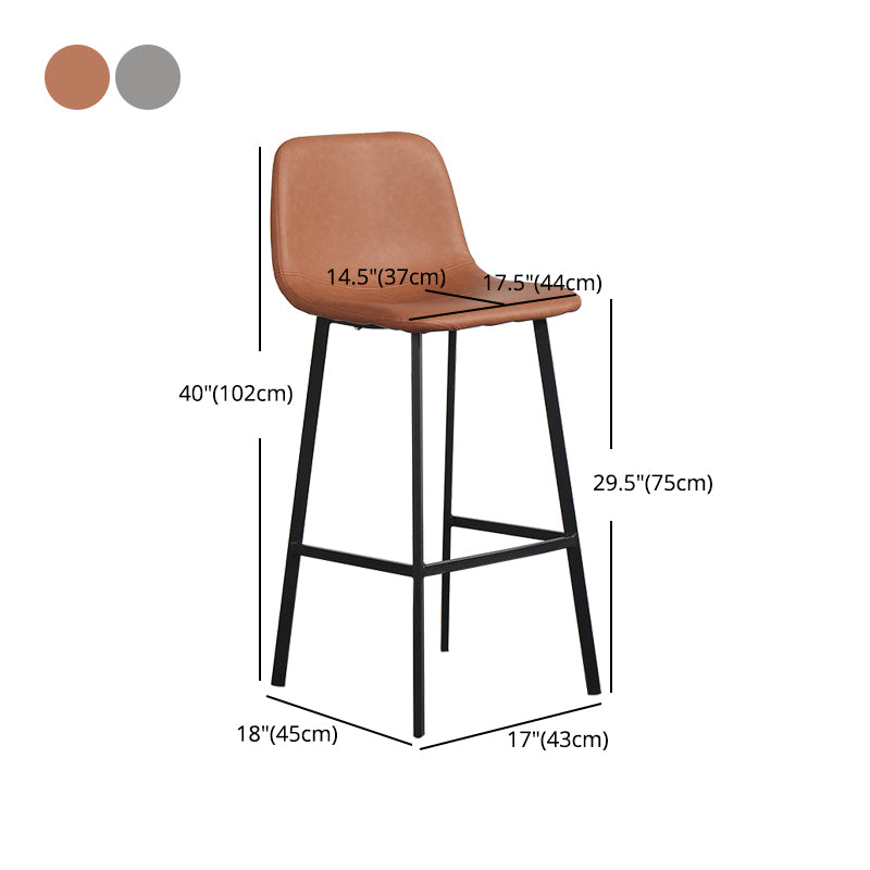Metal Scandinavian Dining Room Armless Stool Low Back Bar Stool