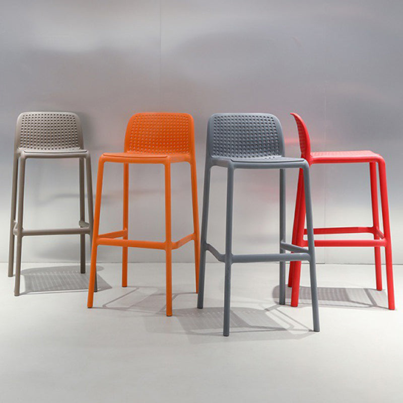 Modern Style Low Back Bar-stool Square Counter Bar Stool with Plastic Legs