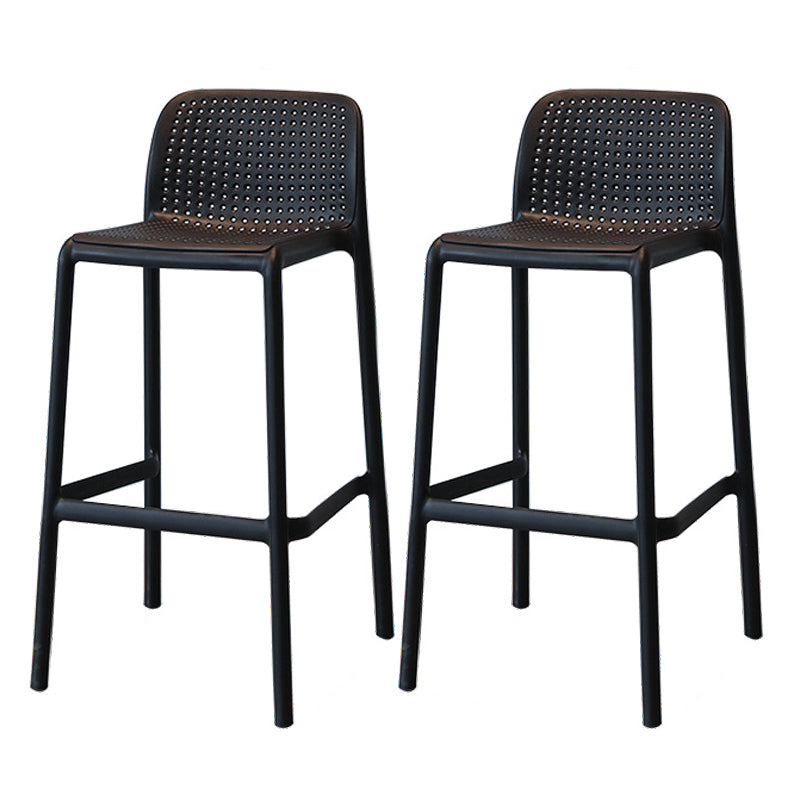 Modern Style Low Back Bar-stool Square Counter Bar Stool with Plastic Legs