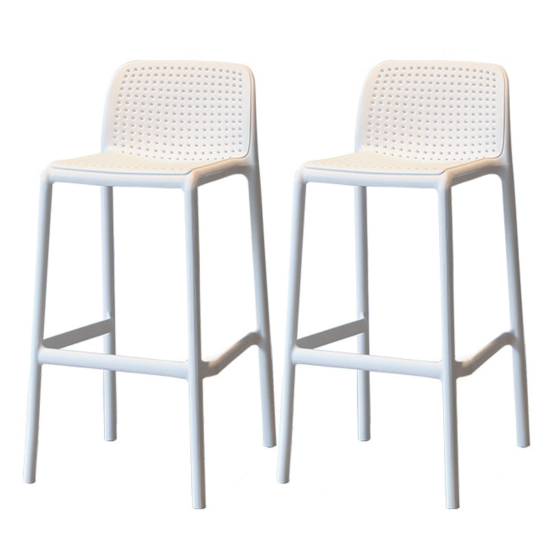 Modern Style Low Back Bar-stool Square Counter Bar Stool with Plastic Legs