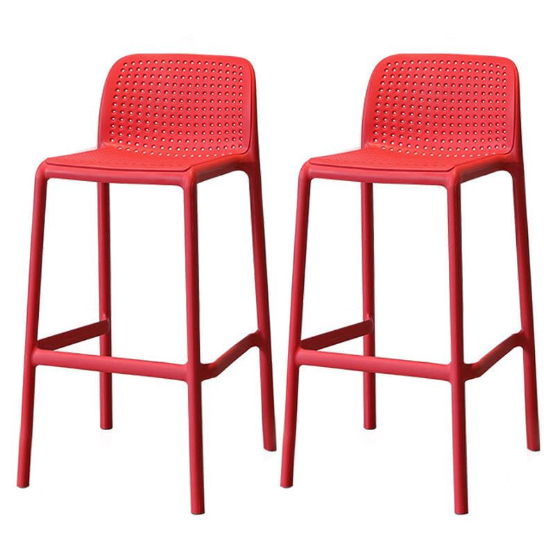 Modern Style Low Back Bar-stool Square Counter Bar Stool with Plastic Legs