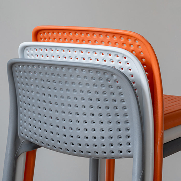 Modern Style Low Back Bar-stool Square Counter Bar Stool with Plastic Legs