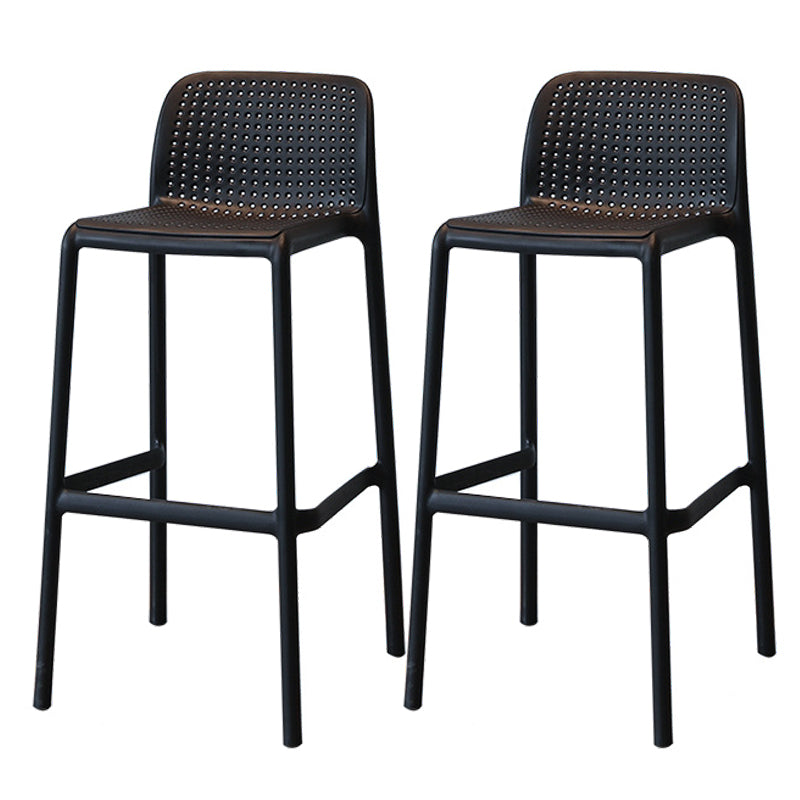 Modern Style Low Back Bar-stool Square Counter Bar Stool with Plastic Legs