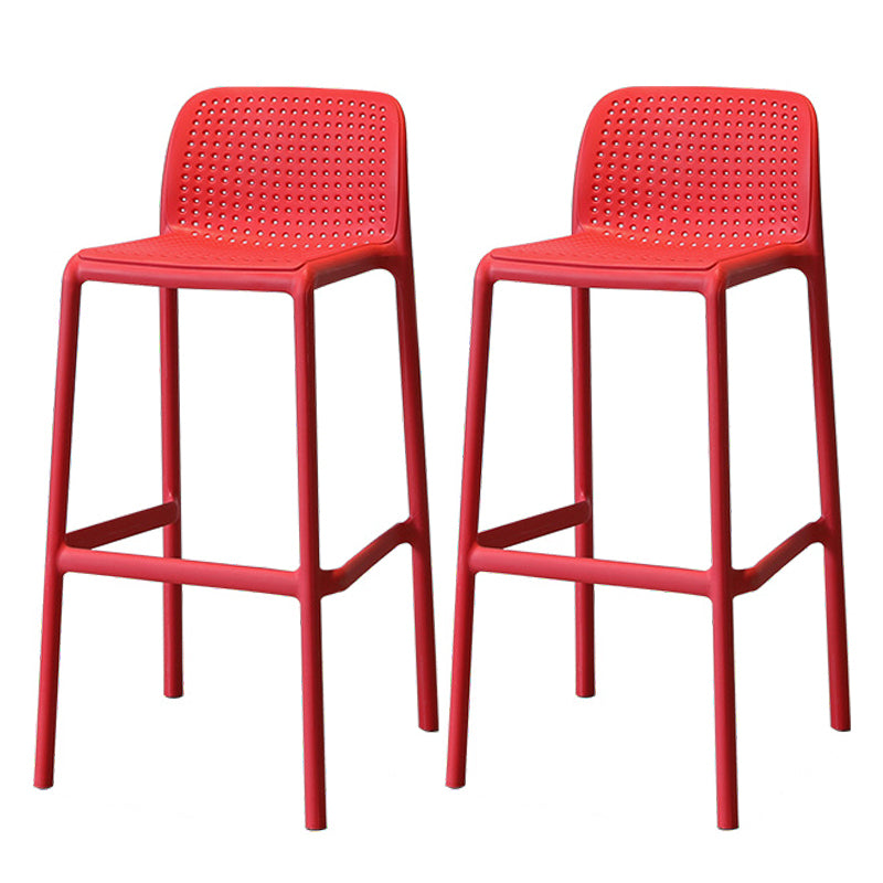 Modern Style Low Back Bar-stool Square Counter Bar Stool with Plastic Legs