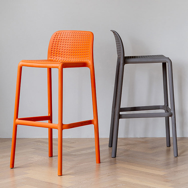 Modern Style Low Back Bar-stool Square Counter Bar Stool with Plastic Legs