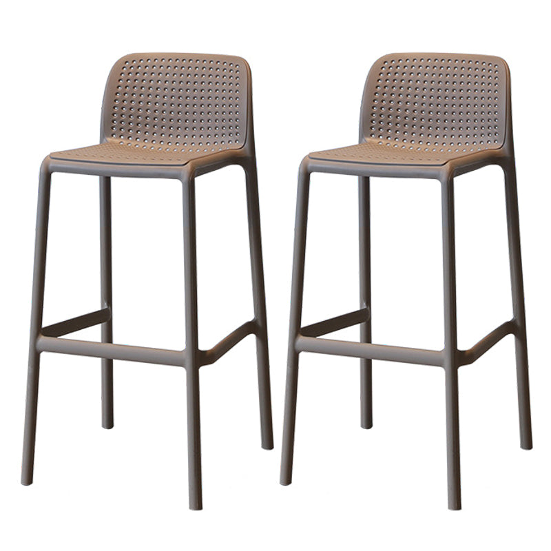 Modern Style Low Back Bar-stool Square Counter Bar Stool with Plastic Legs