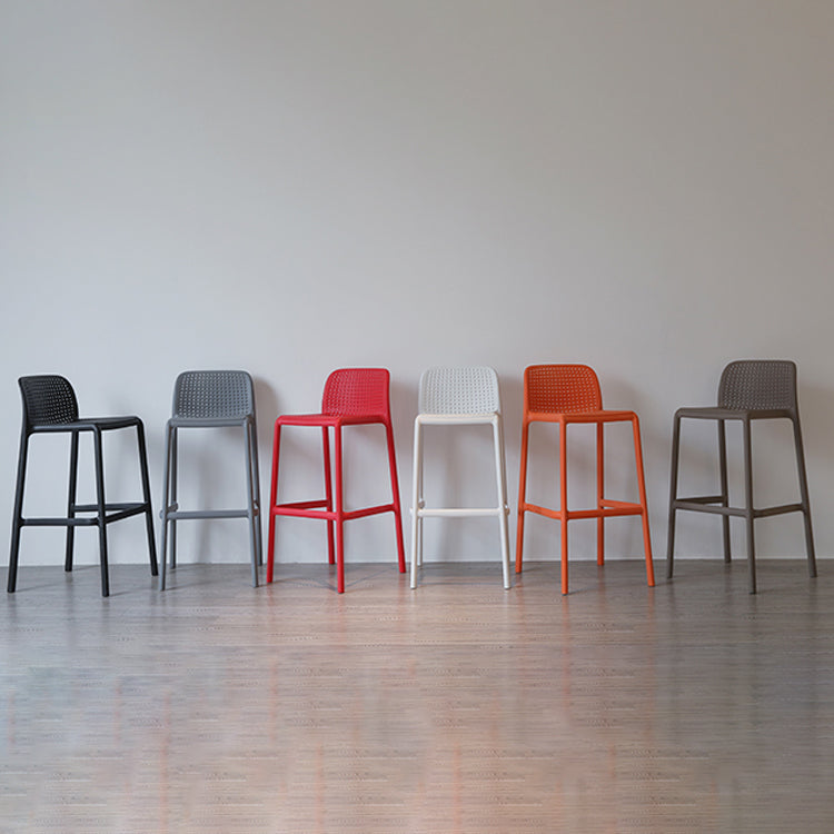 Modern Style Low Back Bar-stool Square Counter Bar Stool with Plastic Legs