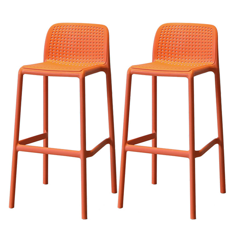 Modern Style Low Back Bar-stool Square Counter Bar Stool with Plastic Legs