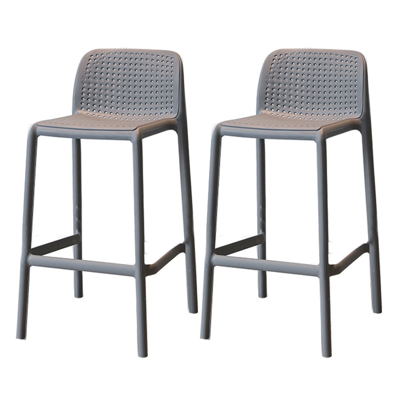 Modern Style Low Back Bar-stool Square Counter Bar Stool with Plastic Legs