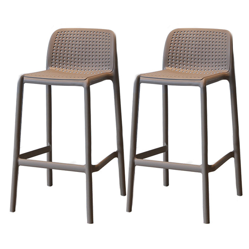 Modern Style Low Back Bar-stool Square Counter Bar Stool with Plastic Legs