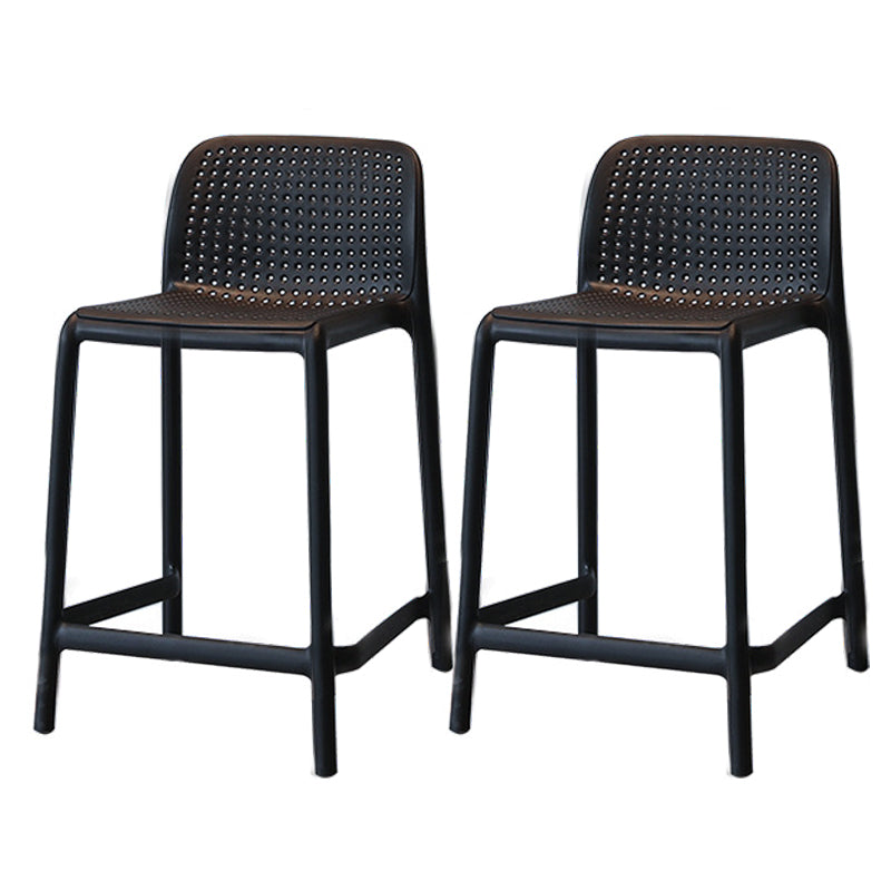 Modern Style Low Back Bar-stool Square Counter Bar Stool with Plastic Legs