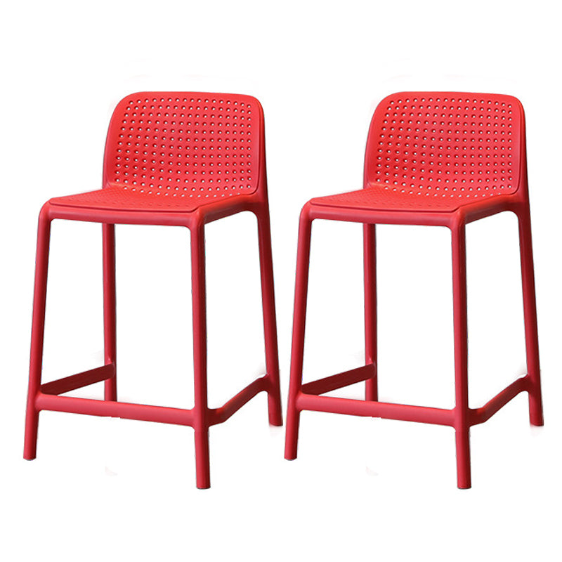 Modern Style Low Back Bar-stool Square Counter Bar Stool with Plastic Legs