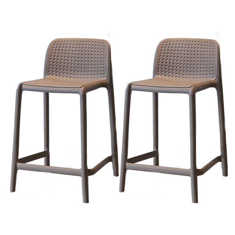 Modern Style Low Back Bar-stool Square Counter Bar Stool with Plastic Legs