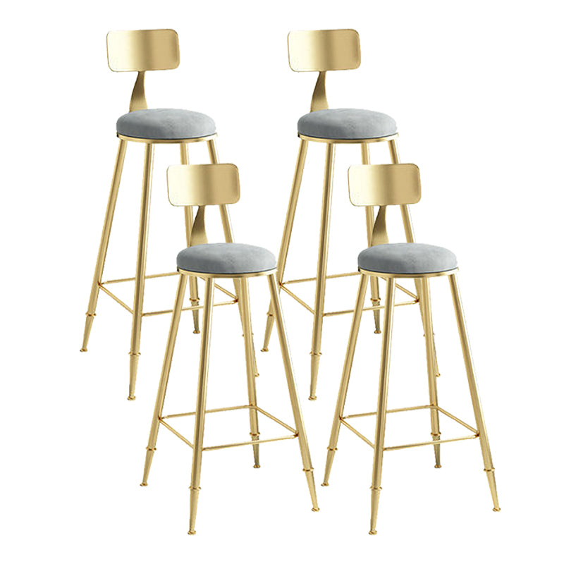 Nordic Style Upholstered Counter Height Stool Round Armless Stools