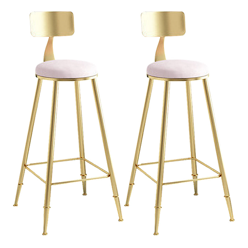 Nordic Style Upholstered Counter Height Stool Round Armless Stools