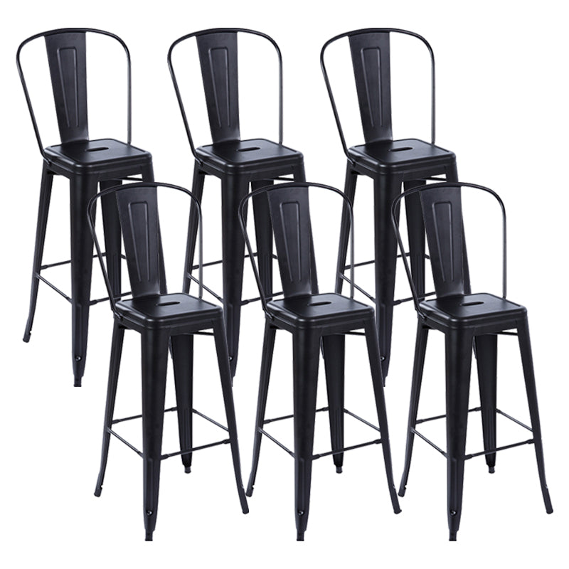 Modern Style Full Back Bar-stool Square Counter Bar Stool with Metal Legs