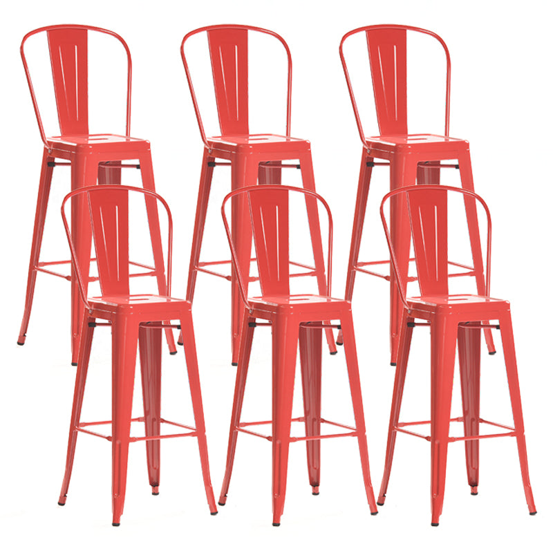 Modern Style Full Back Bar-stool Square Counter Bar Stool with Metal Legs