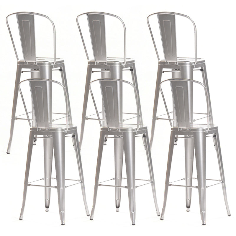 Modern Style Full Back Bar-stool Square Counter Bar Stool with Metal Legs