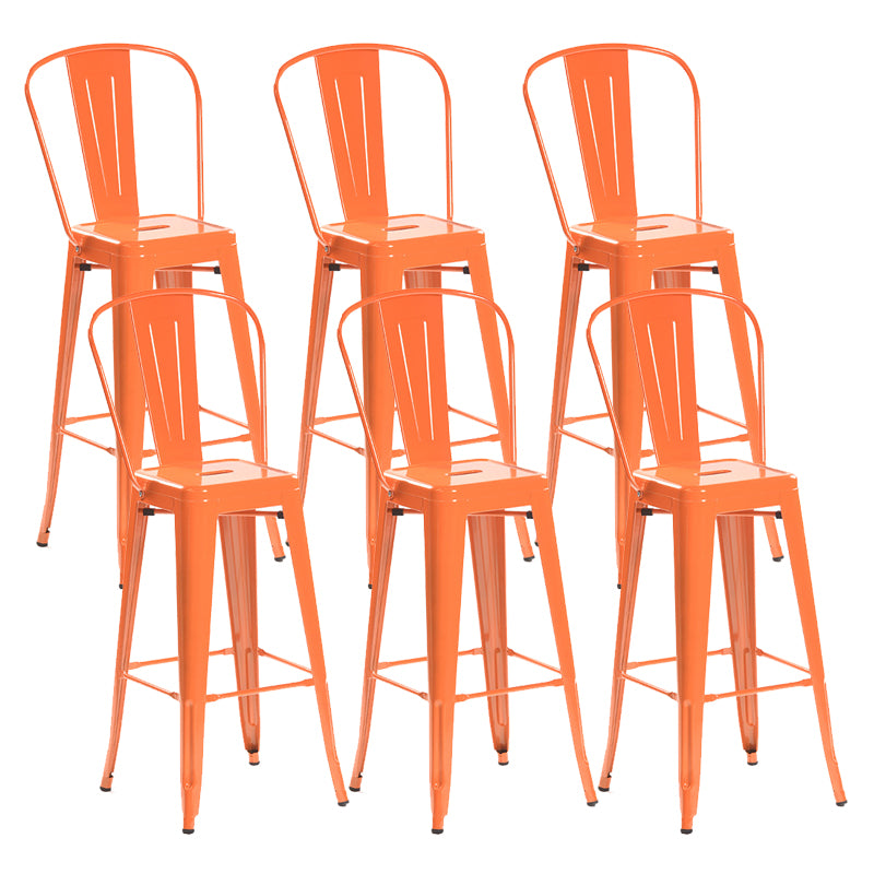 Modern Style Full Back Bar-stool Square Counter Bar Stool with Metal Legs