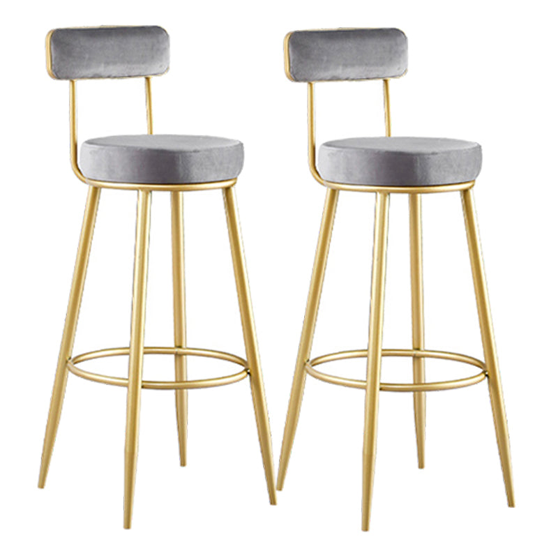 Scandinavian Round Low Back Barstools Upholstered Bar Stools