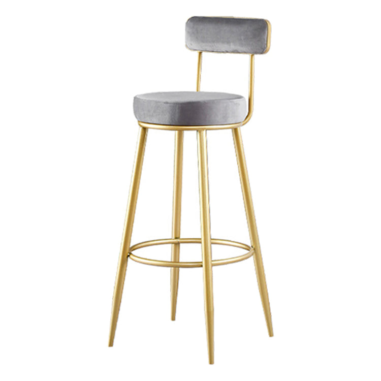 Scandinavian Round Low Back Barstools Upholstered Bar Stools