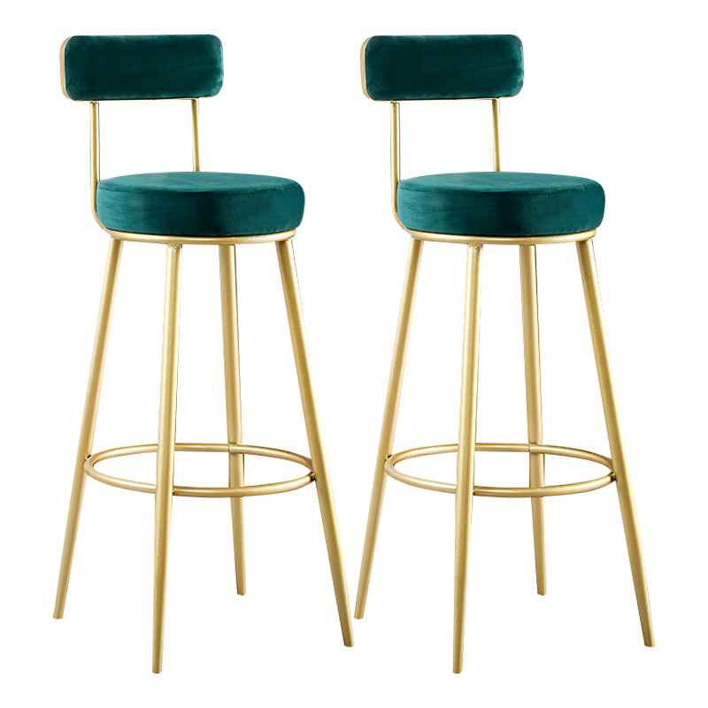 Scandinavian Round Low Back Barstools Upholstered Bar Stools