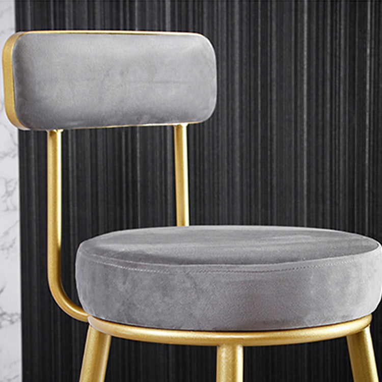 Scandinavian Round Low Back Barstools Upholstered Bar Stools
