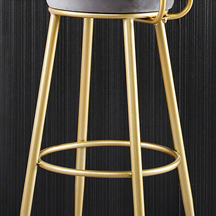 Scandinavian Round Low Back Barstools Upholstered Bar Stools