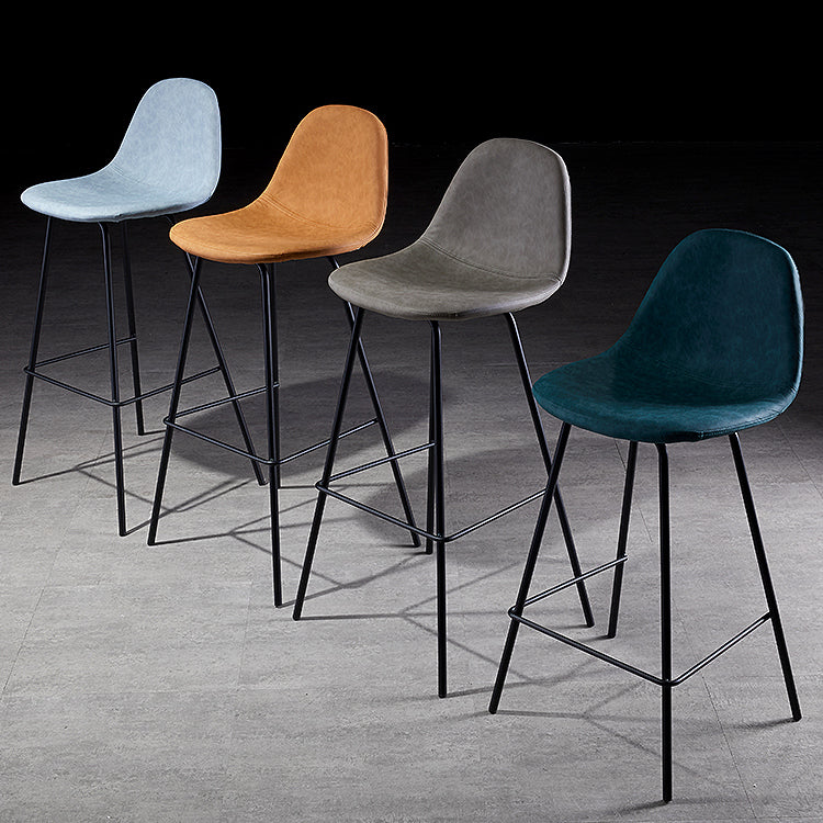 Industrial Style Square Counter Barstools for Bristol Leather Stools with Metal Legs