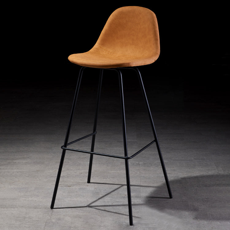 Industrial Style Square Counter Barstools for Bristol Leather Stools with Metal Legs