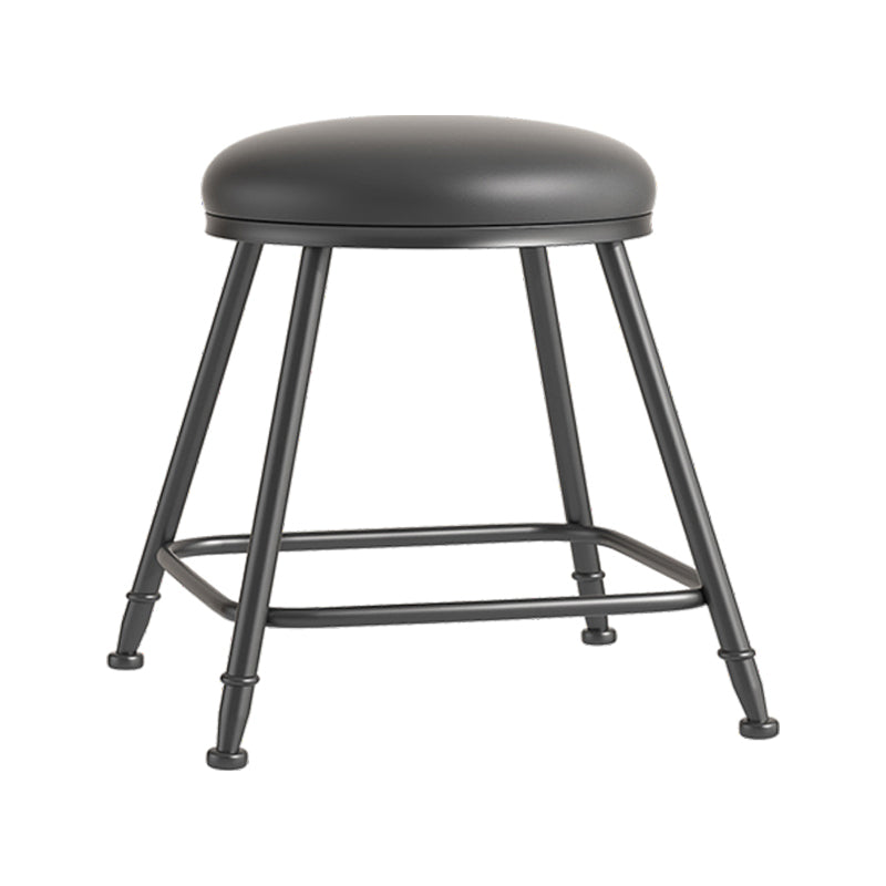 Scandinavian Backless Footrest Barstool Matte Finish Upholstered Home Stool