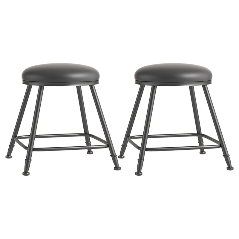 Scandinavian Backless Footrest Barstool Matte Finish Upholstered Home Stool