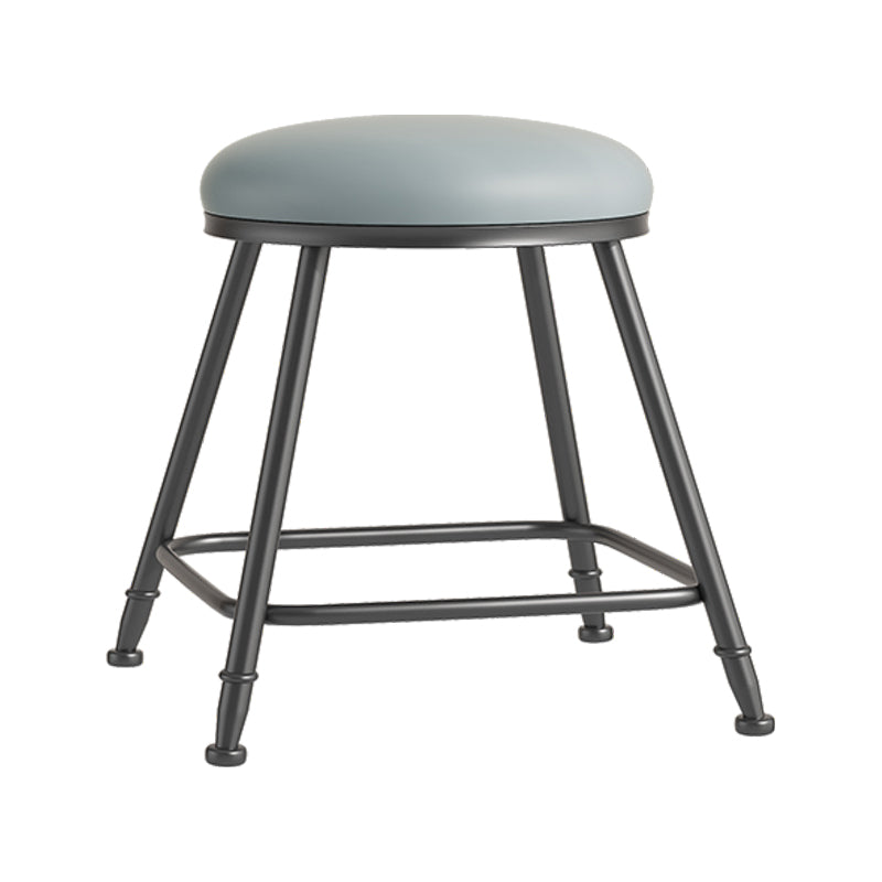 Scandinavian Backless Footrest Barstool Matte Finish Upholstered Home Stool