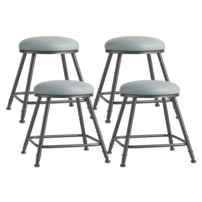 Scandinavian Backless Footrest Barstool Matte Finish Upholstered Home Stool