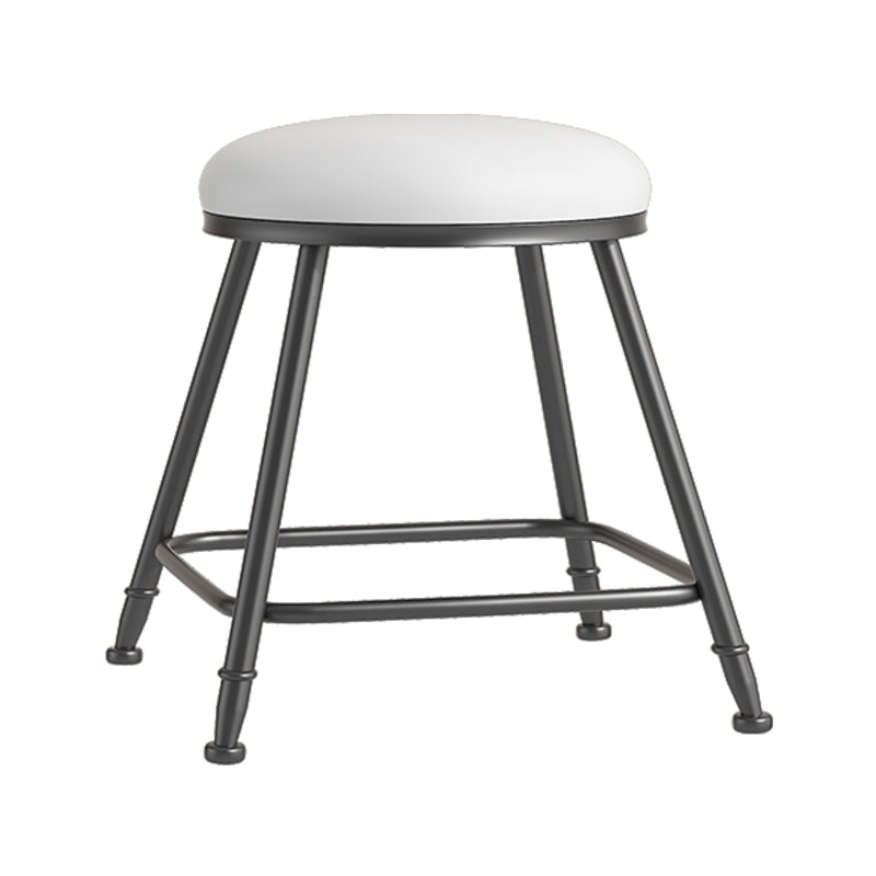 Scandinavian Backless Footrest Barstool Matte Finish Upholstered Home Stool