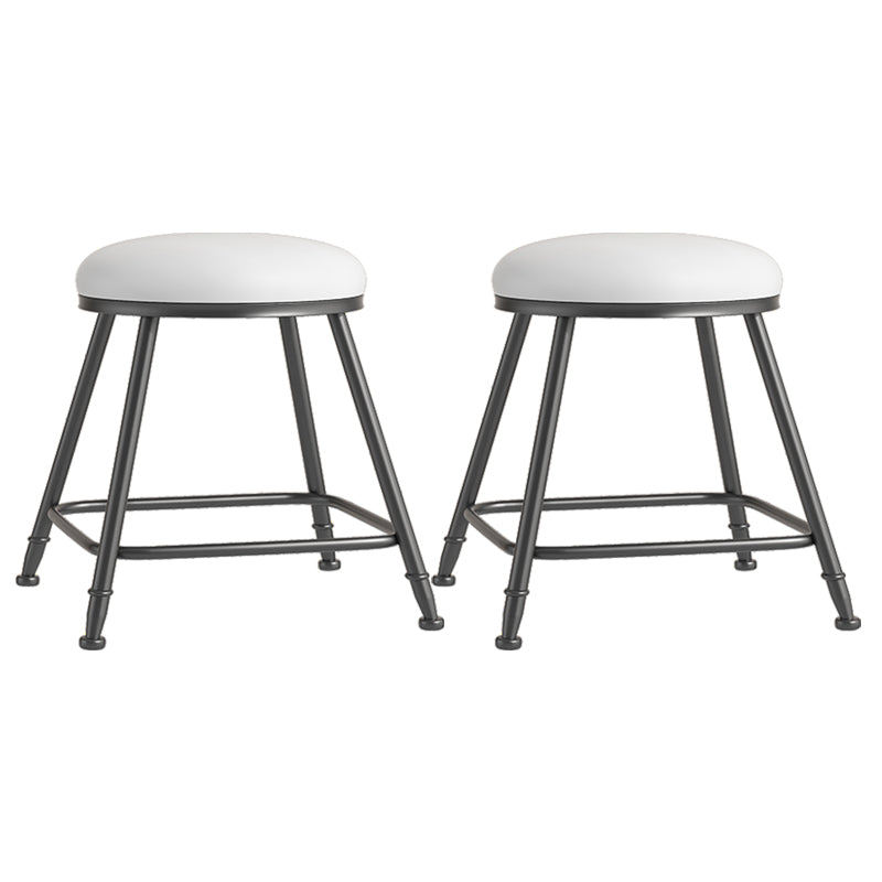 Scandinavian Backless Footrest Barstool Matte Finish Upholstered Home Stool