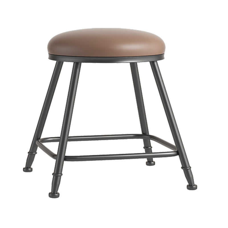 Scandinavian Backless Footrest Barstool Matte Finish Upholstered Home Stool