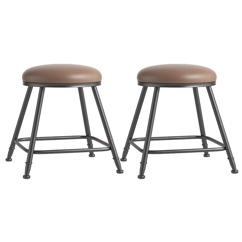 Scandinavian Backless Footrest Barstool Matte Finish Upholstered Home Stool